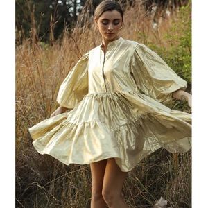 NWT: MILLE LOLA DRESS IN GOLD (XXS)